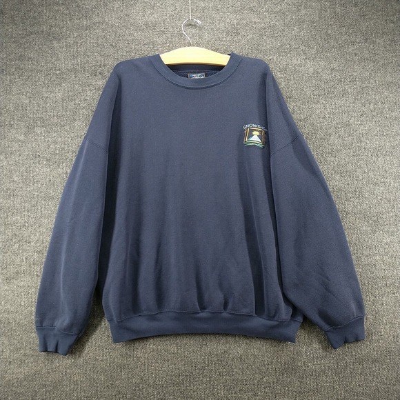 SCI Men's Snowshoe Pullover Sweatshirt Blue XXL Solid Embroidered Vintage USA - Picture 2 of 15